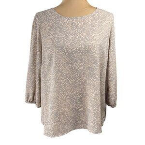 Gilli Popover Top Mauve Pink Cream Size L Large 3/4 Sleeve